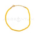 Yellow gold plated swarovski anklet in 925 silver