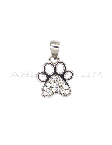 Pierced paw pendant and white...
