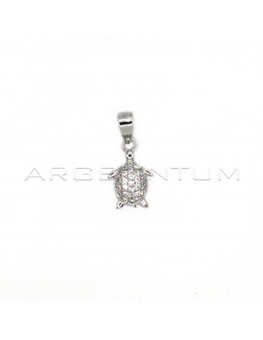 White gold plated zircon rounded...