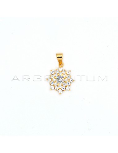Flower pendant with white zircons and...
