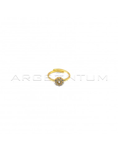 Adjustable ring with white zircons...