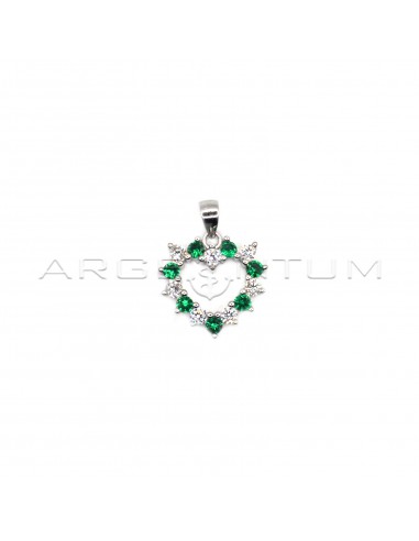 White and green zircon heart shape...