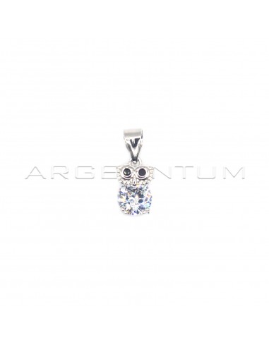 Owl pendant with white zircon and...
