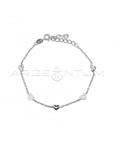 Forced mesh bracelet with white and...