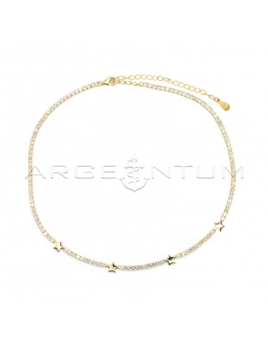 Yellow gold plated tennis necklace...
