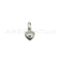 White gold plated paired heart pendant in 925 silver