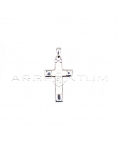 Satin cross pendant with shiny white...