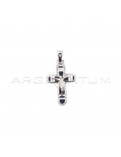 Striped cross pendant with...