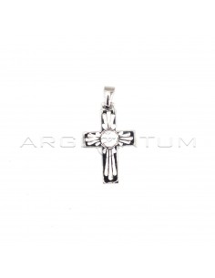Engraved cross pendant with...