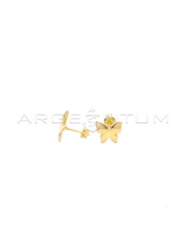 Yellow gold plated butterfly stud...