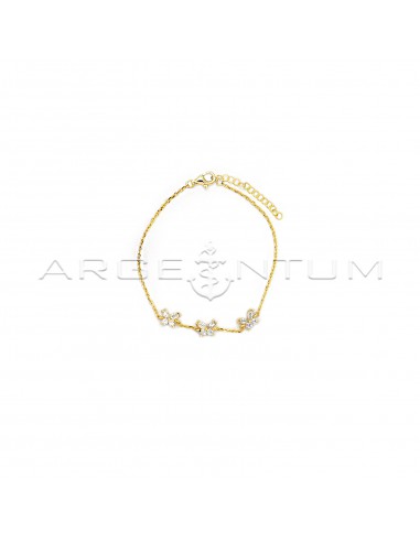 Forced mesh bracelet with yellow gold...