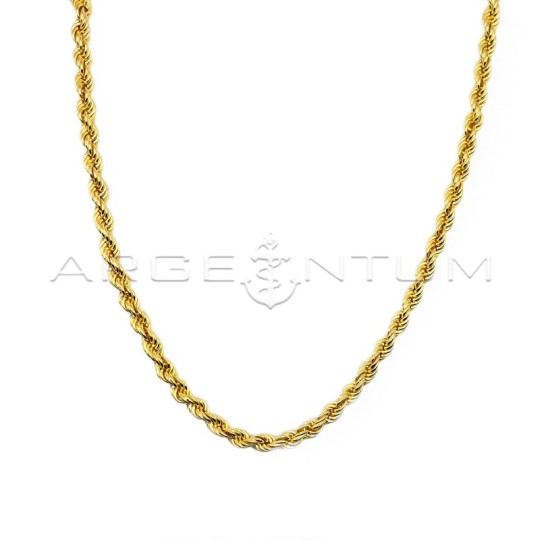 Collana maglia fune mm 5.5 placcata oro giallo in argento 925
