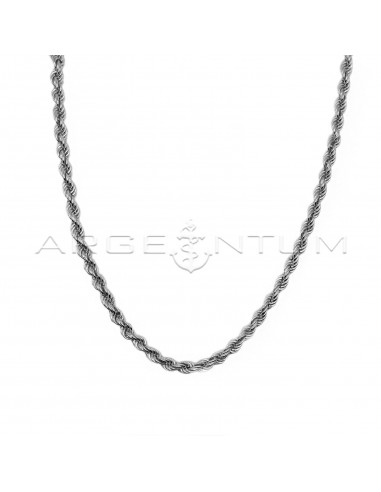 Rope link necklace mm 5.5 white gold...