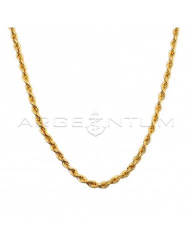 Yellow gold plated rope link necklace...