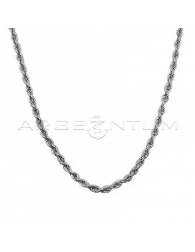 Rope link necklace mm 6 white gold...