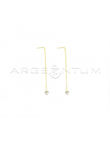 Up and down wire earrings with yellow...