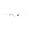 Orecchino piercing con tre spole placcato oro bianco in argento 925