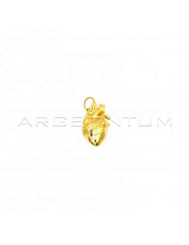 Yellow gold plated anatomical heart...