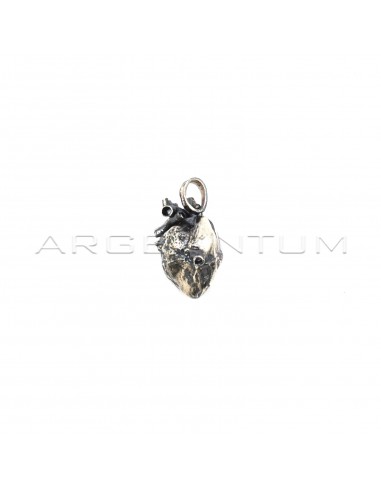 Anatomical heart pendant burnished...