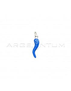 Blue enamelled horn with...