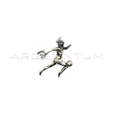 Maradona burnished microcast pendant with shield in 925 silver