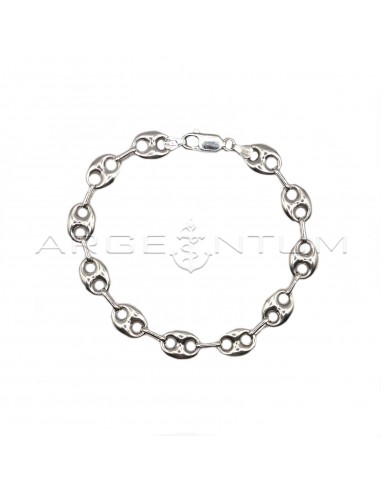 9 mm white gold plated domed marine...