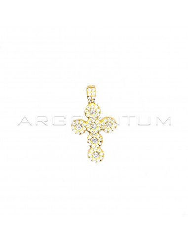 Yellow gold plated cross pendant with...