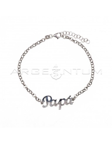Rolò chain bracelet with white gold...