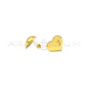 Yellow gold plated boxed 18.5x15.5mm boxed heart lobe earrings in 925 silver