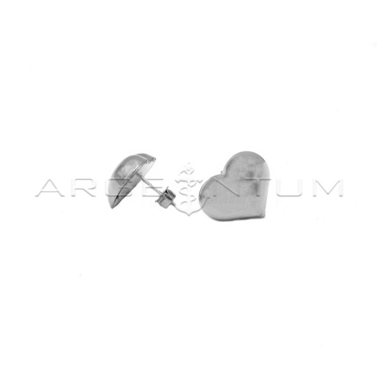 Orecchini a lobo cuore scatolato 18.5x15.5mm placcati oro bianco in argento 925
