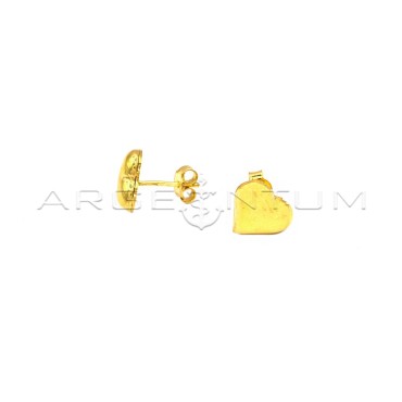 Orecchini a lobo cuore scatolato 12x11mm placcati oro giallo in argento 925