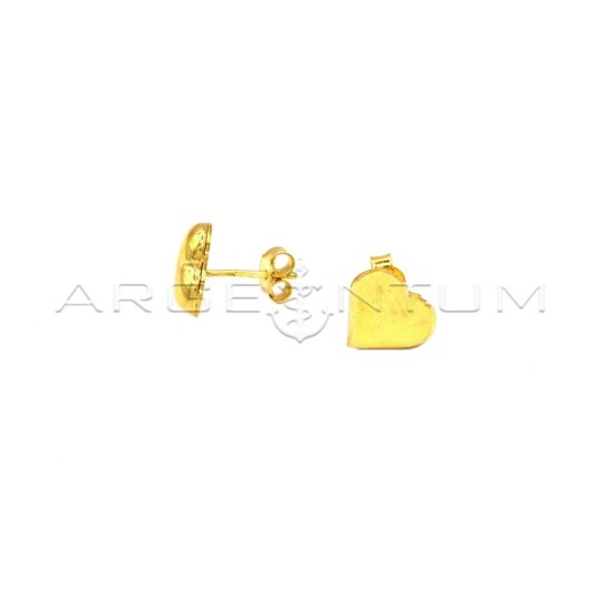 Orecchini a lobo cuore scatolato 12x11mm placcati oro giallo in argento 925