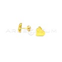 Orecchini a lobo cuore scatolato 12x11mm placcati oro giallo in argento 925