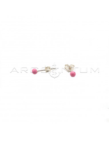 Pink enamelled sphere earrings white...