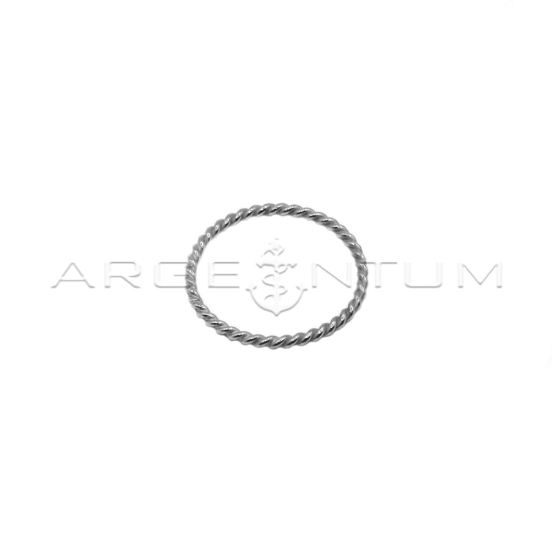 925 Sterling Silver White Gold Plated Braided Clips (Size 6)