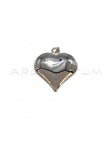 Paired convex heart pendant white...