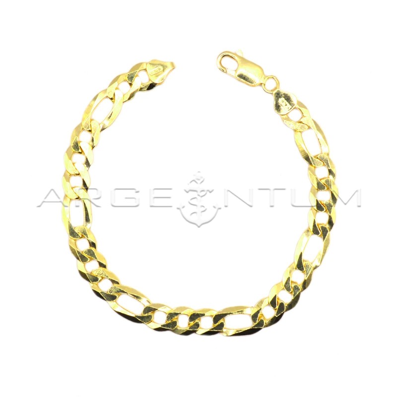 Yellow gold plated 3+1 mesh bracelet in 925 silver