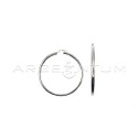 Internal hoop earrings 54 mm barrel 4 with white gold plated snap closure in 925 silver