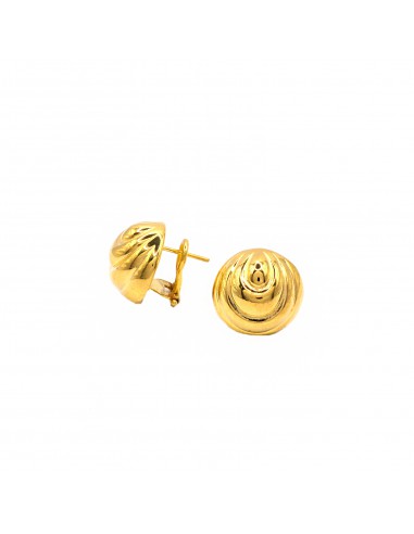Yellow gold plated round button...