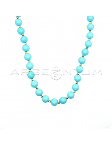 Turquoise paste sphere necklace with...