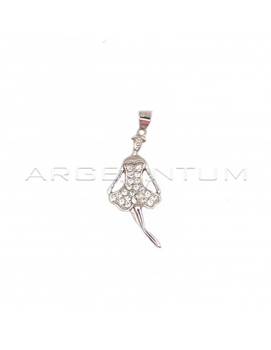 Ballerina pendant engraved with white...