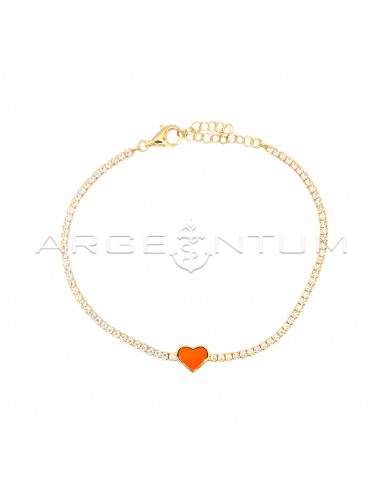 White zircon tennis bracelet with...