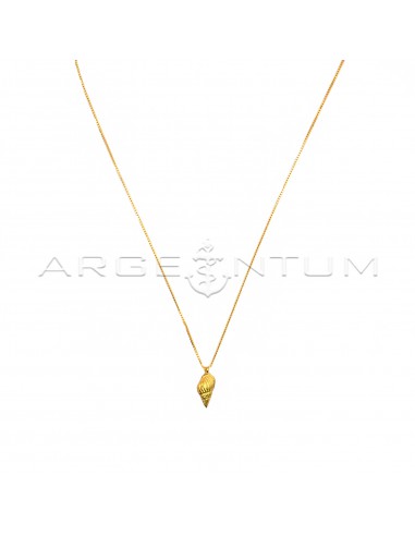 Yellow gold plated shell necklace in...