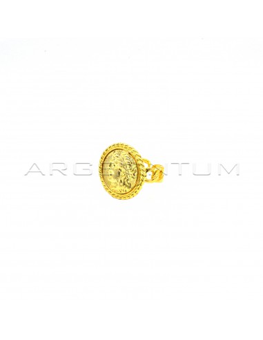 Adjustable groumetta ring with coin...