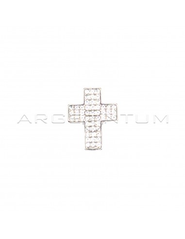 White zircon pavé cross pendant with...