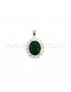 17x15mm pendant with green...