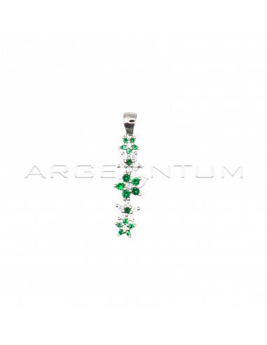 Pendant with 5 white and green zircon...