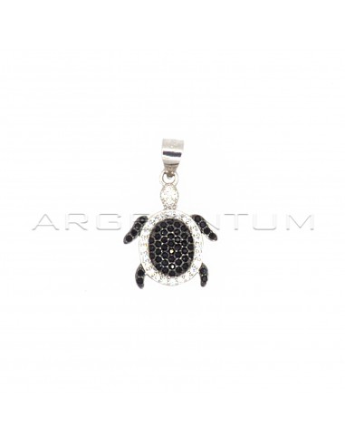 Turtle pendant with black and white...