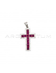 Cross pendant of red carrè...
