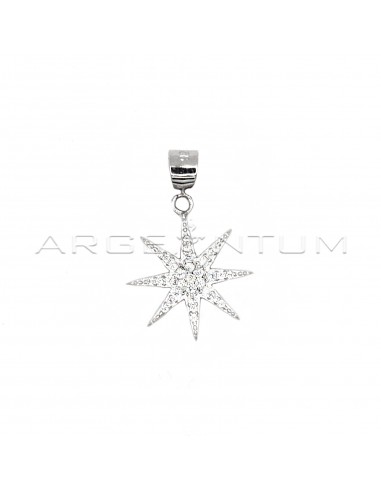 8-pointed star pendant with white...